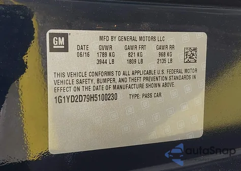 2017 Chevrolet Corvette Stingray z USA, uszkodzony, nr VIN 1G1YD2D79H5100230